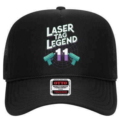 Laser Tag Legend 11th Birthday Party High Crown Mesh Back Trucker Hat