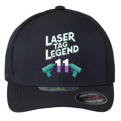 Laser Tag Legend 11th Birthday Party Flexfit Unipanel Trucker Cap