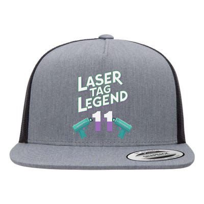 Laser Tag Legend 11th Birthday Party Flat Bill Trucker Hat