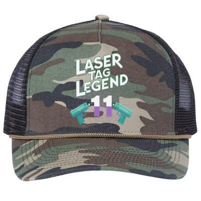 Laser Tag Legend 11th Birthday Party Retro Rope Trucker Hat Cap