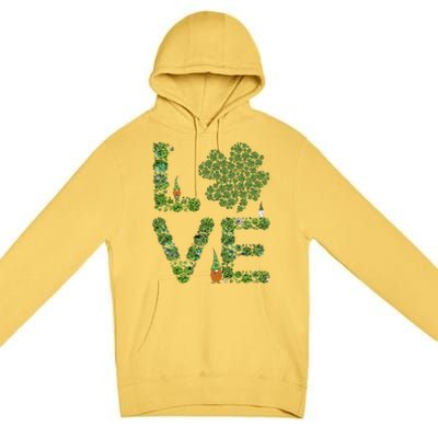 Love Three Leprechauns Funny Irish Shamrock St Patricks Day Funny Gift Premium Pullover Hoodie