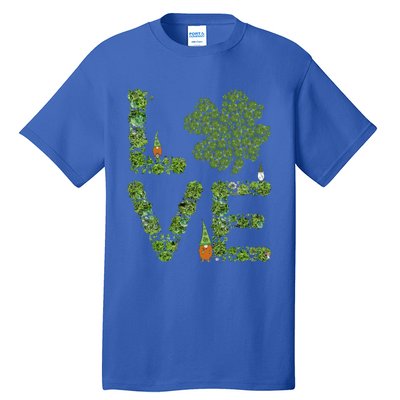 Love Three Leprechauns Funny Irish Shamrock St Patricks Day Funny Gift Tall T-Shirt