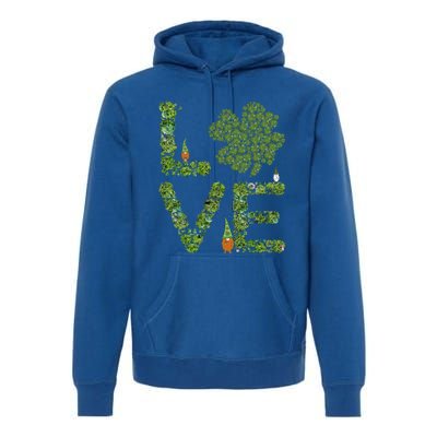 Love Three Leprechauns Funny Irish Shamrock St Patricks Day Funny Gift Premium Hoodie