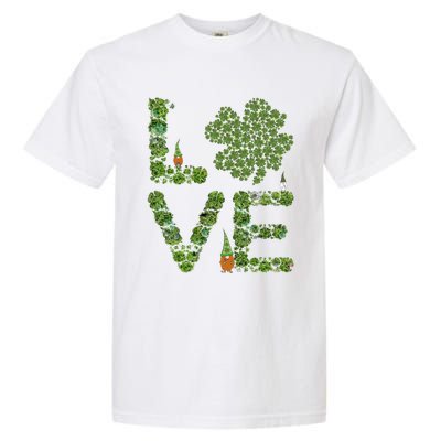 Love Three Leprechauns Funny Irish Shamrock St Patricks Day Funny Gift Garment-Dyed Heavyweight T-Shirt