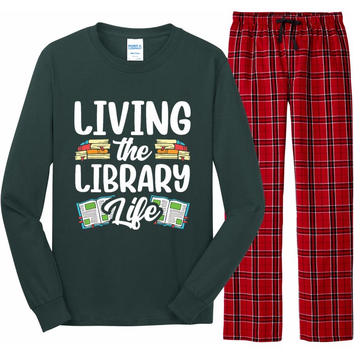 Living The Library Life Sayings Books Librarian Lover Long Sleeve Pajama Set