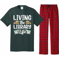 Living The Library Life Sayings Books Librarian Lover Pajama Set