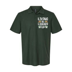 Living The Library Life Sayings Books Librarian Lover Softstyle Adult Sport Polo