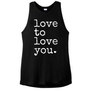 Love To Love You Cute Valentine Ladies PosiCharge Tri-Blend Wicking Tank