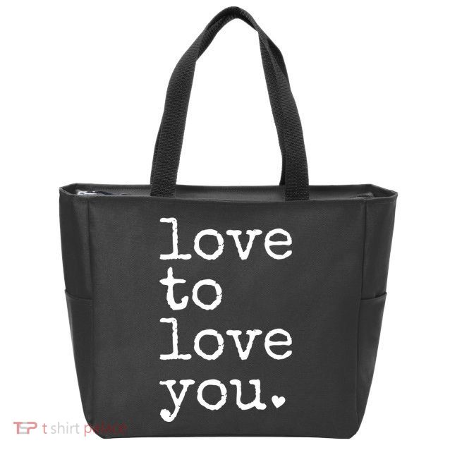 Love To Love You Cute Valentine Zip Tote Bag