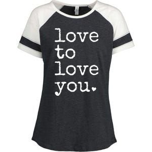 Love To Love You Cute Valentine Enza Ladies Jersey Colorblock Tee