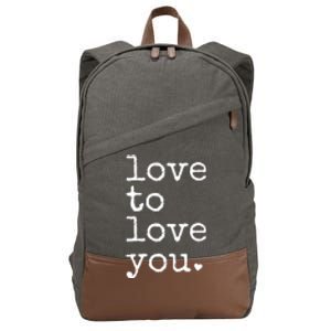 Love To Love You Cute Valentine Cotton Canvas Backpack