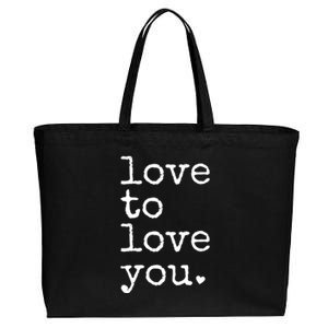 Love To Love You Cute Valentine Cotton Canvas Jumbo Tote