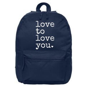 Love To Love You Cute Valentine 16 in Basic Backpack