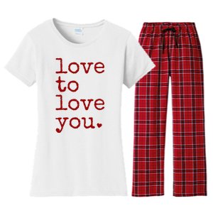 Love To Love You Cute Valentine Women's Flannel Pajama Set