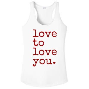 Love To Love You Cute Valentine Ladies PosiCharge Competitor Racerback Tank