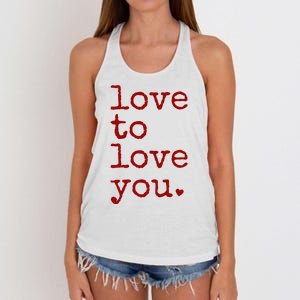 Love To Love You Cute Valentine Women's Knotted Racerback Tank