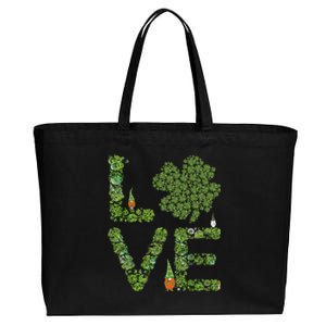 Love Three Leprechauns Funny Irish Shamrock St Patricks Day Gift Cotton Canvas Jumbo Tote