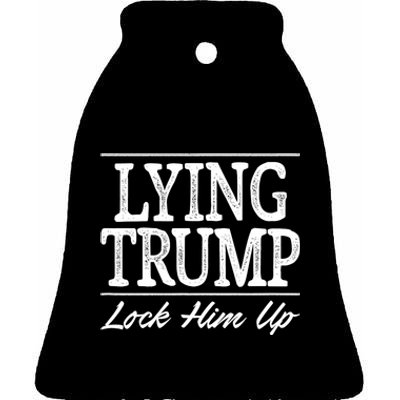 Lying Trump Lock Him Up Vintage Style Ceramic Bell Ornament