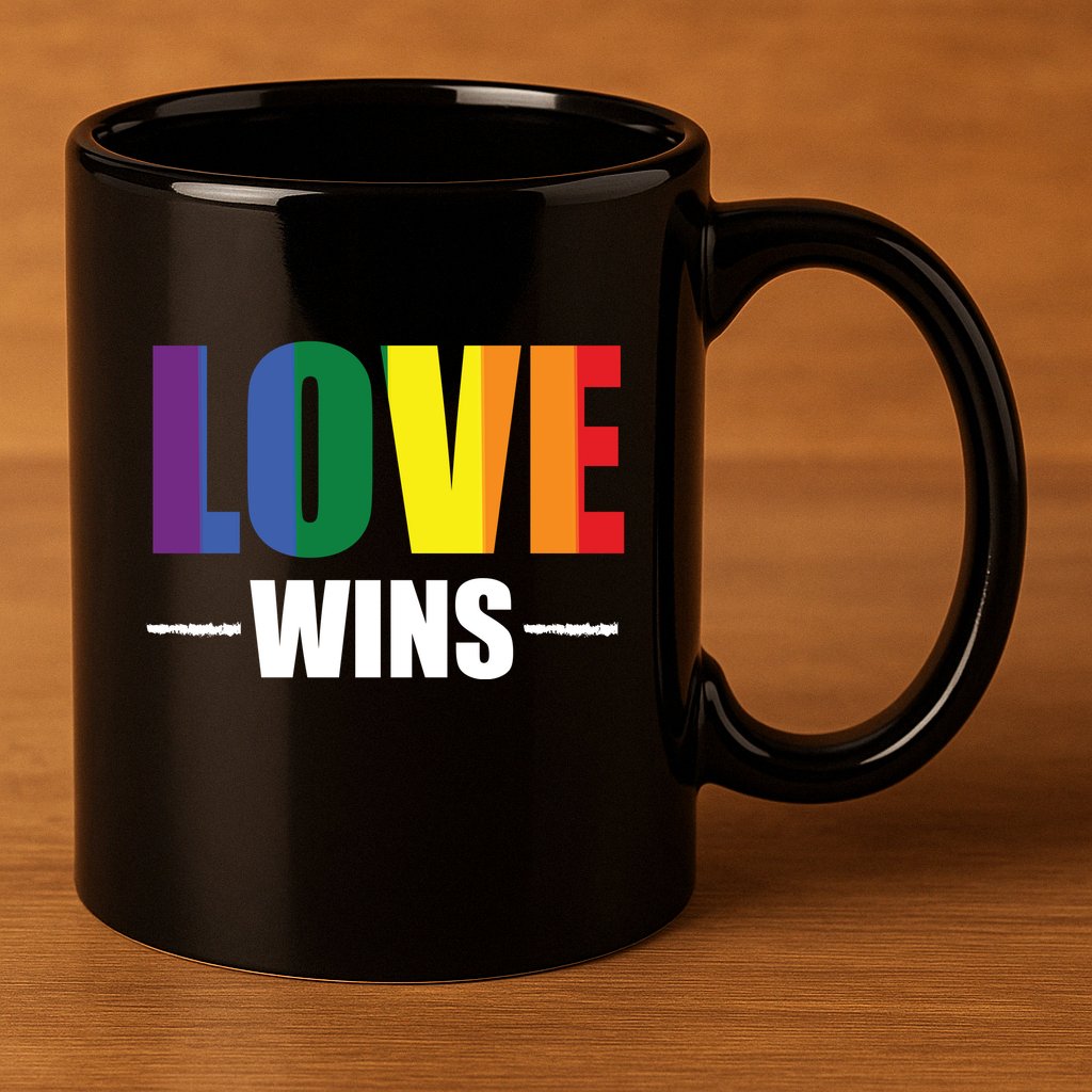 Love Wins 11oz C Handle Ceramic Mug