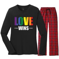 Love Wins Women's Long Sleeve Flannel Pajama Set 