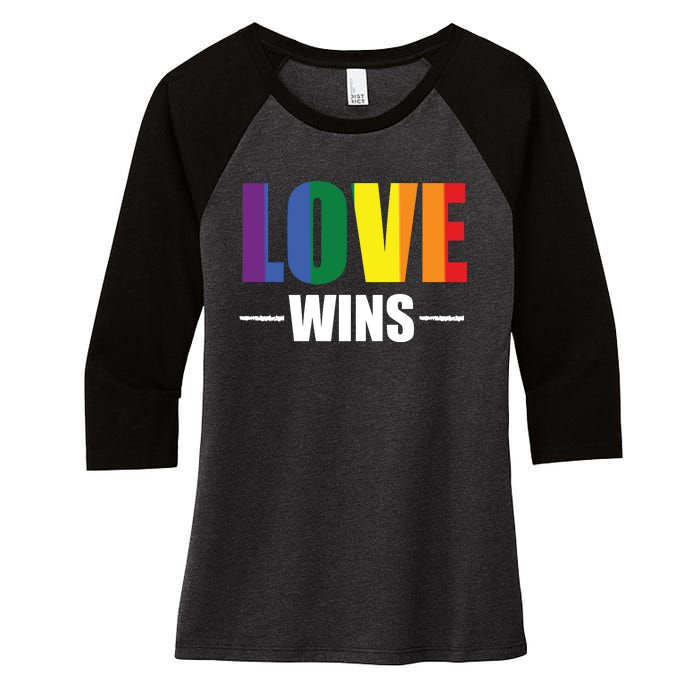 Love Wins Women's Tri-Blend 3/4-Sleeve Raglan Shirt