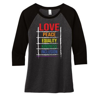 Lgbt T Women's Tri-Blend 3/4-Sleeve Raglan Shirt