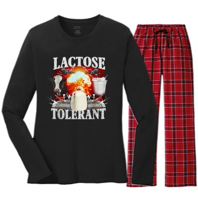 Lactose Tolerant Women's Long Sleeve Flannel Pajama Set 