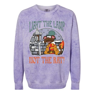 Light The Lamp Not The Rat Christmas Funny Holiday Rat Colorblast Crewneck Sweatshirt