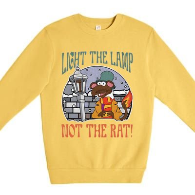 Light The Lamp Not The Rat Christmas Funny Holiday Rat Premium Crewneck Sweatshirt