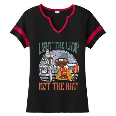 Light The Lamp Not The Rat Christmas Funny Holiday Rat Ladies Halftime Notch Neck Tee