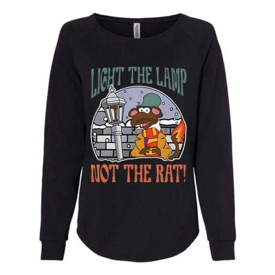 Light The Lamp Not The Rat Christmas Funny Holiday Rat Womens California Wash Sweatshirt