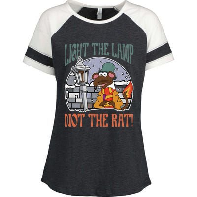 Light The Lamp Not The Rat Christmas Funny Holiday Rat Enza Ladies Jersey Colorblock Tee