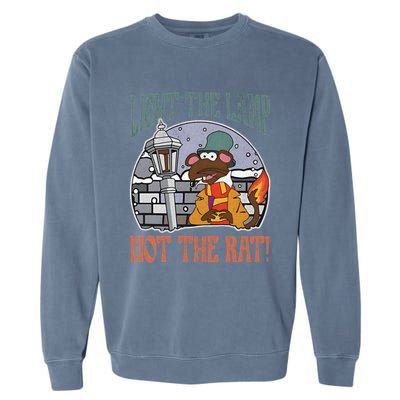 Light The Lamp Not The Rat Christmas Funny Holiday Rat Garment-Dyed Sweatshirt