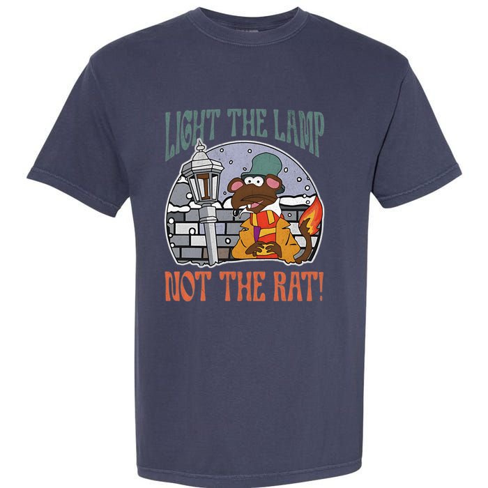 Light The Lamp Not The Rat Christmas Funny Holiday Rat Garment-Dyed Heavyweight T-Shirt