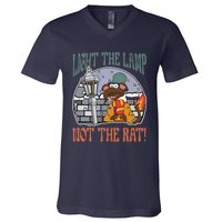 Light The Lamp Not The Rat Christmas Funny Holiday Rat V-Neck T-Shirt