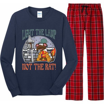 Light The Lamp Not The Rat Christmas Funny Holiday Rat Long Sleeve Pajama Set