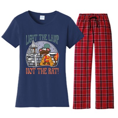 Light The Lamp Not The Rat Christmas Funny Holiday Rat Women's Flannel Pajama Set