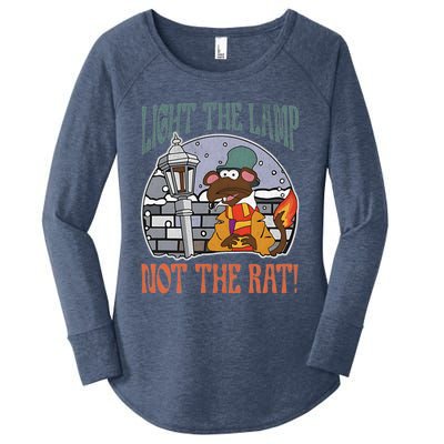 Light The Lamp Not The Rat Christmas Funny Holiday Rat Women's Perfect Tri Tunic Long Sleeve Shirt