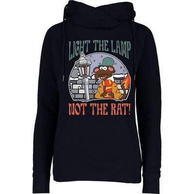 Light The Lamp Not The Rat Christmas Funny Holiday Rat Womens Funnel Neck Pullover Hood