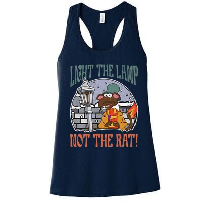 Light The Lamp Not The Rat Christmas Funny Holiday Rat Women's Racerback Tank