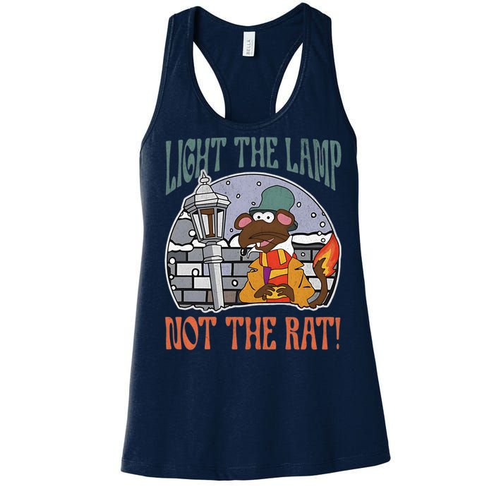 Light The Lamp Not The Rat Christmas Funny Holiday Rat Women's Racerback Tank