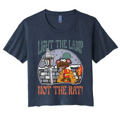 Light The Lamp Not The Rat Christmas Funny Holiday Rat Women's Crop Top Tee