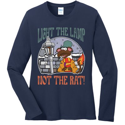 Light The Lamp Not The Rat Christmas Funny Holiday Rat Ladies Long Sleeve Shirt