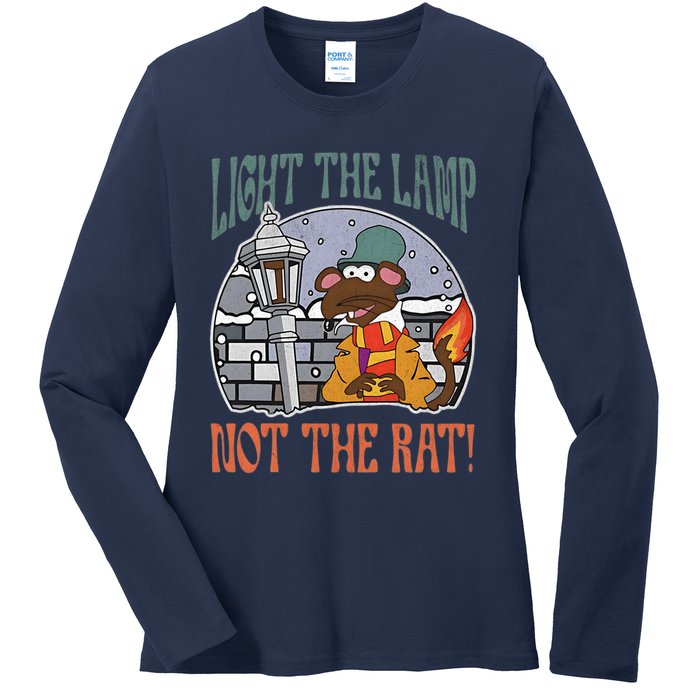 Light The Lamp Not The Rat Christmas Funny Holiday Rat Ladies Long Sleeve Shirt