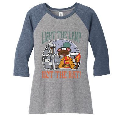 Light The Lamp Not The Rat Christmas Funny Holiday Rat Women's Tri-Blend 3/4-Sleeve Raglan Shirt