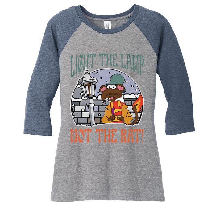 Light The Lamp Not The Rat Christmas Funny Holiday Rat Women's Tri-Blend 3/4-Sleeve Raglan Shirt