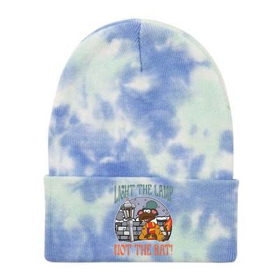 Light The Lamp Not The Rat Christmas Funny Holiday Rat Tie Dye 12in Knit Beanie