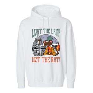 Light The Lamp Not The Rat Christmas Funny Holiday Rat Garment-Dyed Fleece Hoodie