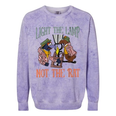 Light The Lamp Not The Rat Christmas Funny Holiday Rat Colorblast Crewneck Sweatshirt