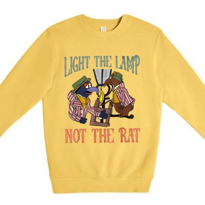 Light The Lamp Not The Rat Christmas Funny Holiday Rat Premium Crewneck Sweatshirt